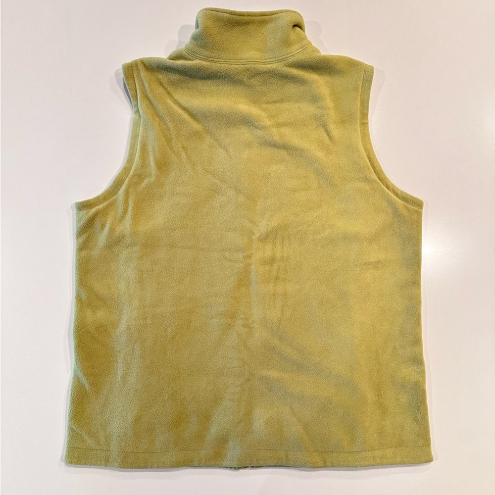 Lands End Lime Green Zip Up Fleece Vest Size Medium - Picture 7 of 8